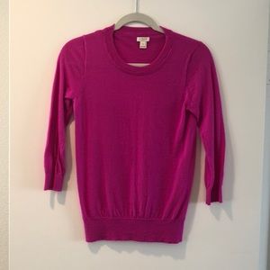 Vintage J. Crew Hot Pink Wool Sweater, size small